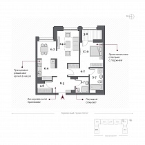 2-комнатная квартира 62,9 м2 ЖК «Нобель»