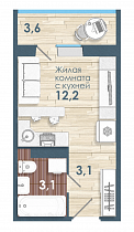 1-комнатная студия 22 м2 ЖК «Чистая слобода»