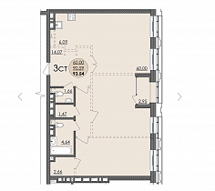 1-комнатная квартира 93,54 м2 ЖК «Richmond Residence»