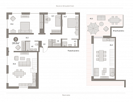 3-комнатная квартира 190,8 м2 ЖК «Европейский Берег»