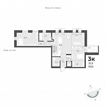 3-комнатная квартира 99.6 м2 ЖК «Новелла»