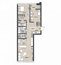 3-комнатная квартира 98.9 м2 ЖК «Berlin»