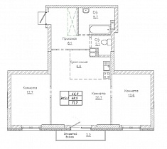 3-комнатная квартира 71.7 м2 ЖК «Тихий»